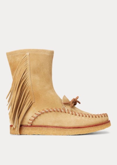 Botas Polo Ralph Lauren Mujer Marrom - Channing Fringe Mid-Rise - XRFPO6917